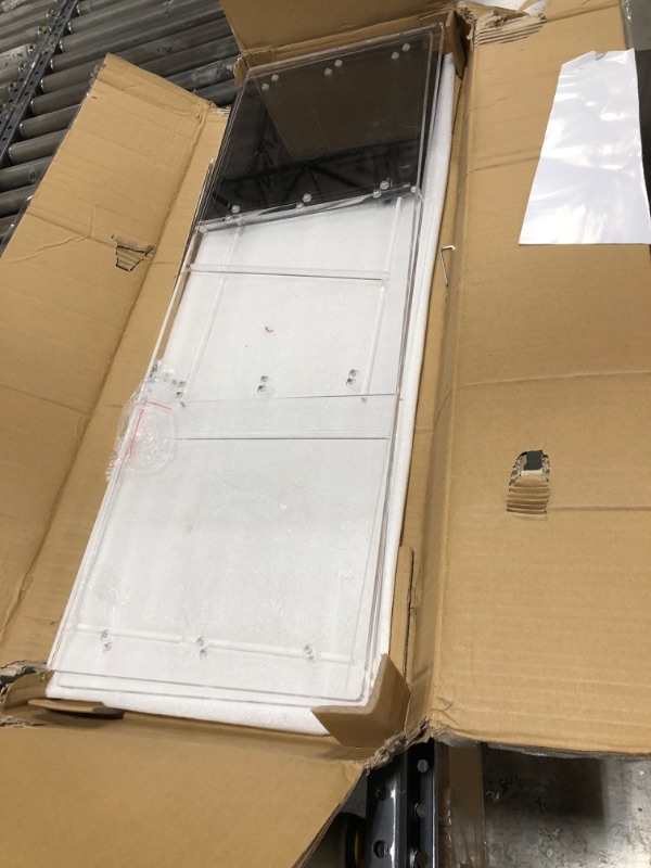 Photo 1 of Acrylic Clear Bookshelf Bookcase, Small Cube Bookshelf Bookcase for Small Spaces, 11.8" D x 12.6" L x 35.5" H Floor Standing