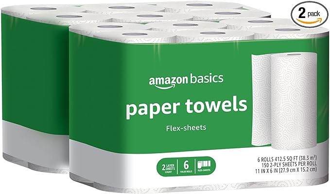 Photo 1 of AMAZON BASICS 3 ROLLS OF PAPER TOWELS