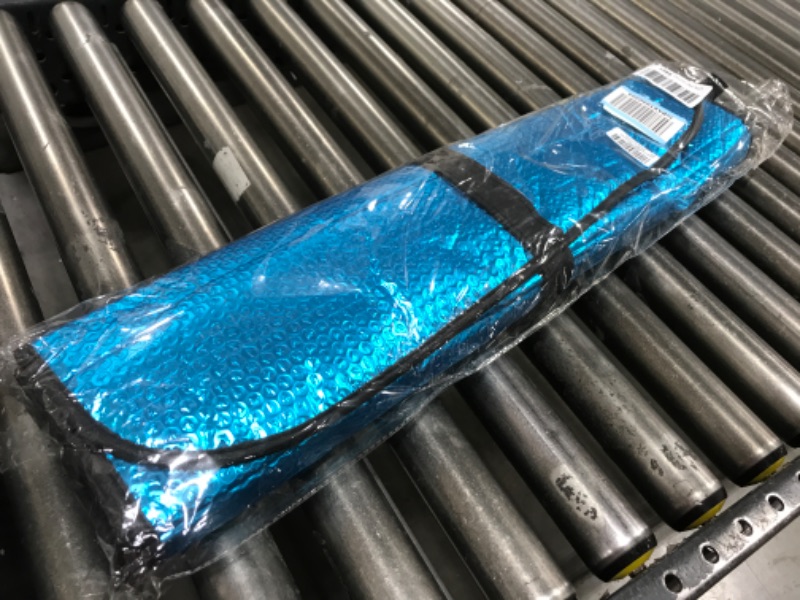 Photo 1 of Car Windshield Sunshade-Thicken 5-Layer Bubble Block Heat and Sun UV Rays,Front Windshield Sun Shade,Sun Visor for Car- Keeps Your Vehicle Cool - 58 x 27.5 Inch (Blue)