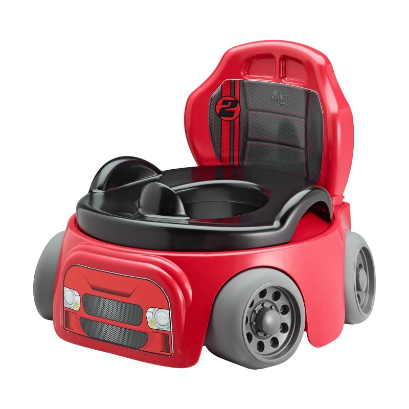 Photo 1 of  The First Years Training Wheels Racer Potty Training Toilet - Race Car Training Potty - Includes Detachable Toddler Toilet Seat and Kids Potty - Ages 18 Months and Up 