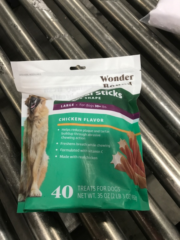 Photo 2 of Wonder Bound Chicken Flavor Dental Sticks, Large, 40 Count | Dog Dentral Treats Freshens Breath and Reduces Tartar | Large Dog Treats, BEST BY 23 DEC 2025