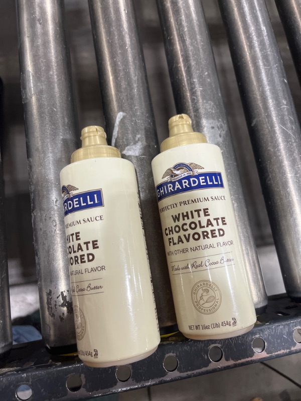 Photo 2 of Ghirardelli White Chocolate Flavored Sauce Squeeze Bottle, 16 oz White Chocolate Sauce Squeeze 2 PACK --- EXP. 06-30-2024