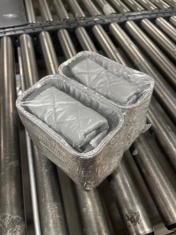 Photo 2 of 100 Pack 1 LB Disposable Mini Loaf Pans with Hot Pads 6.25” x 3.75” x 1.75” 1 Pound Aluminum Foil Loaf Pans and Pot Holders Mini Bread Tins