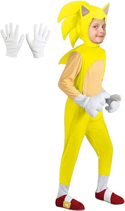 Photo 1 of HANERREAL Halloween Kids Costume Deluxe Yellow Hedgehog Costume Child Cartoon Jumpsuit Cosplay Outfit For Boys Girls, MEDIUM