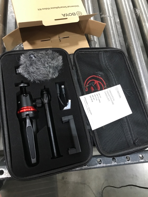 Photo 2 of Mouriv VK-T1 Smartphone Video Rig with Mini Tripod, Phone Grip, and Video Microphone Compatible with iPhone 11, 11 Pro, XS, XR, X, 8, 7, 6S, 6, 5S and Android - for YouTube, TIK Tok, Filming, Vlogging