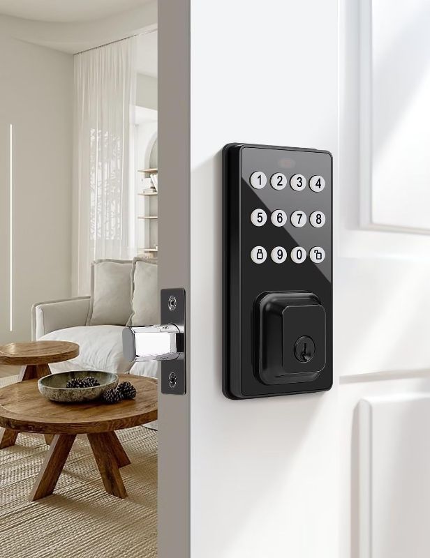 Photo 1 of Tinewa Smart Locks for Front Door, Keyless Entry Door Lock with Keypad, Code Door Lock, Electronic Digital Keypad, Auto Lock, Easy Installation, Black 