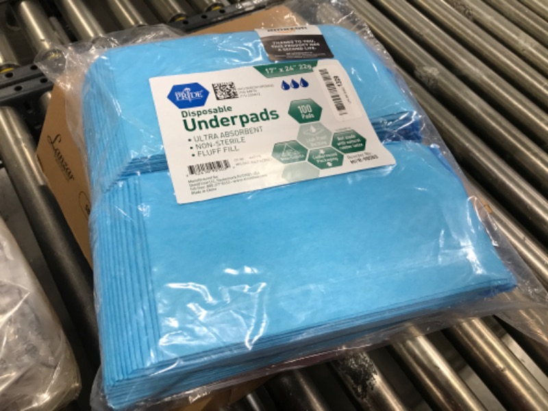 Photo 1 of  Medpride Disposable Underpads 17'' x 24'' (100-Count) Incontinence Pads, Bed Covers, Puppy Training | Thick, Super Absorbent Protection for Kids, Adults, Elderly | Liquid, Urine, Accidents 
