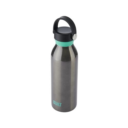 Photo 1 of BUILT 18 Fl Oz Double-Walled Stainless Steel Standard Mouth Cascade Bottle, Threaded Handle Lid Spill-resistant Travel Cup with Rubber Grip Keep Drink