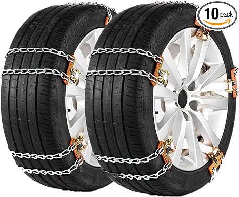 Photo 1 of AISSINY Snow Chains for Cars,Anti-Skid Universal Tire Chains for Pickup Trucks SUVS,Tyre Security Chain,Tire Snow Chains for Width 165-265mm 10 PCS 