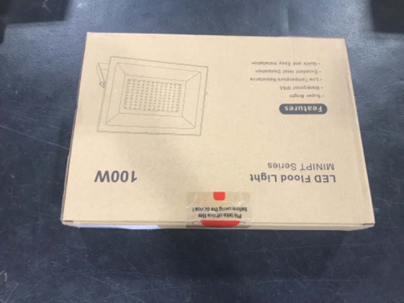 Photo 1 of 100W LED Flood Light Outdoor, 10000lm LED Work Light, IP65 Security Lights Outside Lamp Floodlight Fixture, 6000K Super Bright Security Light for Yard, Basketball Court, Stadium, Garage 100W 1pc