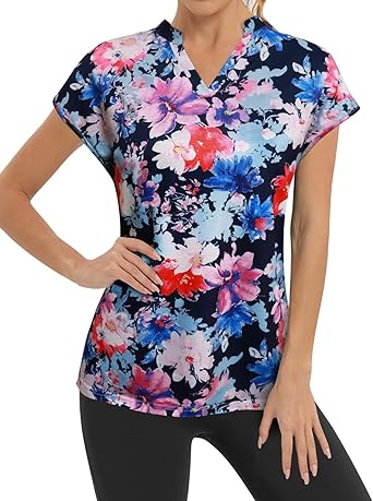 Photo 1 of MISS FORTUNE Women's Polo Shirts, Golf V-Neck Workout Tops, Moisture Wicking Ladies Golf Shirt Loose Fit for Tennis Yoga SIZE 2XL