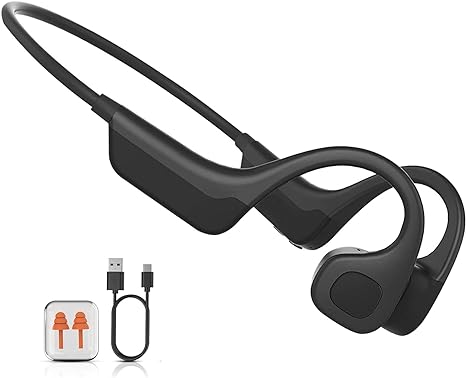 Photo 1 of Bone Conduction Headphones, Open Ear Headphones Sports Wireless Earphones, Bluetooth Headphones with Built-in Mic,Up to 8 Hours Playtime,Running Headphone for Running Cycling - Black