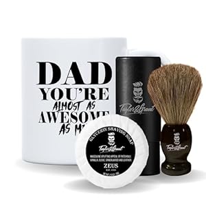 Photo 1 of Luxury Men's Grooming Kit. Includes Premium Shaving Brush, Glycerin Shaving Soap, Plus a Dad You're Almost as Awesome as Me Mug from Taylor & Grant. Quality Luxury Kit for Men's Grooming