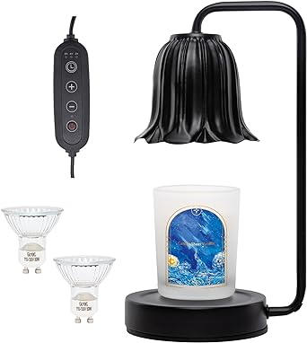 Photo 1 of Caaaat Warmer Lamp, Black Candle Warmer Lamp with Timer & Dimmer, Home Decor Candle Warming Lamp Scented Candles with 2 * 50W Bulbs&Jar Candle, Gifts for Mom Women Valentine Day 