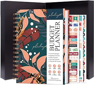 Photo 1 of PLANBERRY Budget Planner Premium – Undated Monthly Finance Organizer – Financial Spiral Notebook for Money Budgeting with Expense & Bill Tracker - 6.3x8.5? Hardcover (Tropical Night)