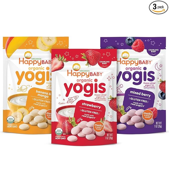 Photo 1 of Happy Baby Organics Yogis Freeze-Dried Yogurt and Fruit Snacks BB 08.30.24