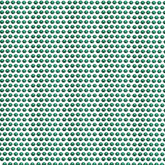 Photo 1 of 33 inch 07mm Round Metallic Green Mardi Gras Beads - 6 Dozen (72 Necklaces)