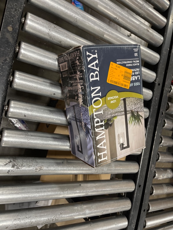 Photo 1 of Low Voltage Black Integrated LED Path Light with Seeded Glass and Classic Style Bulb