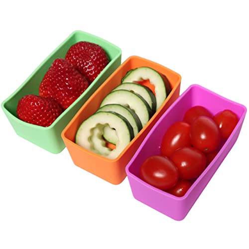 Photo 1 of Rectangular Silicone Lunch Box Dividers 3pcs - Bento Box Divider 4"x2"x1.5" - Cupcake Baking Cups - Bento Box Accessories Meal Prep Containers
