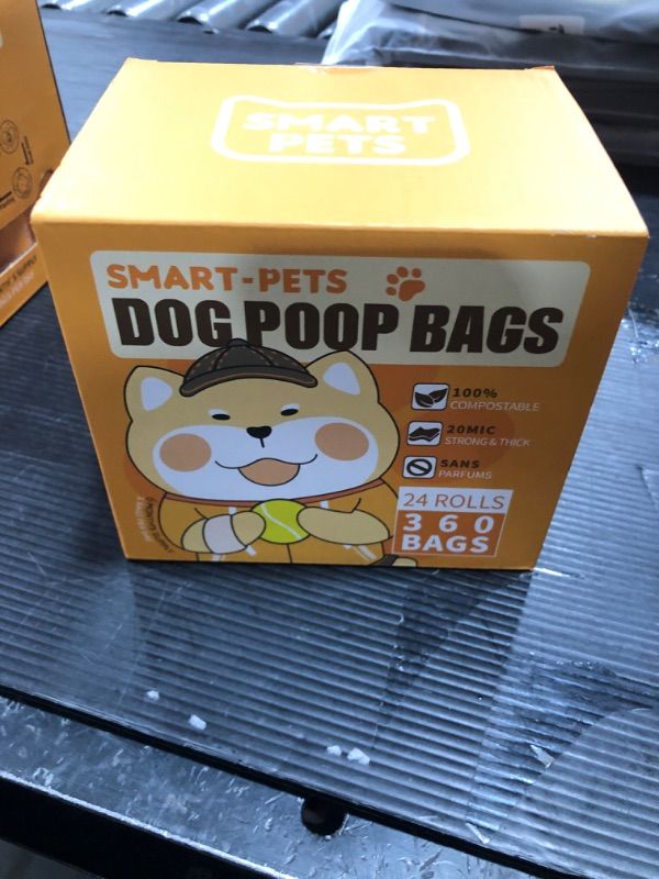 Photo 2 of 100% Certified Home Compostable Dog Poop Bags - EN 13432 Compliant Dog Waste Bags -105 Bags- 7 x Rolls of Plant Based Compostable Poop Bags -Includes A Dispenser-Thick Doggie Poop Bags?Orange?
