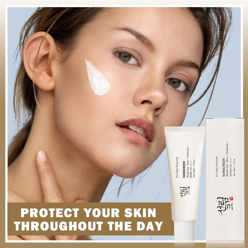 Photo 1 of NVLEPTAP 1PCS Relief Sun Sunscreen Joseon Korean Sunscreen Rice Sunscreen SPF50 PA+++ Lightweight Sunscreen for Face Body Non-Greasy Korean Sunscreen Makeup Gift
