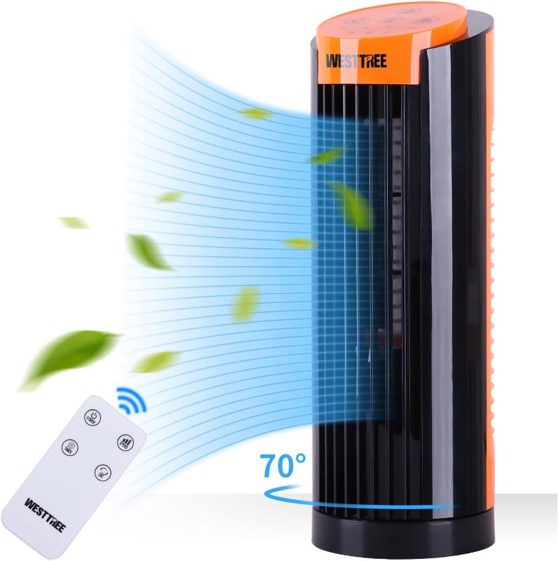 Photo 1 of Tower Fan, Oscillating Fan with Remote Control,Portable Small Desk Fan Oscillating Fan for Indoors with 3 Speed,3 Mode,12H Timer, Personal Quiet Cooling Floor Fan Tower Fan for Bedroom Office
