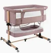 Photo 1 of nordmiex 3 in 1 Baby Crib Bedside Crib,Baby Bassinet,Adjustable Portable Bed for Infant/Baby,Deep coral