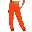 Photo 1 of Women Baggy Sweatpants Cinch Bottom Joggers Pants High Waisted Elastic Athletic Fit Lounge Trousers with Pockets Small ORANGE