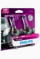 Photo 1 of Philips H11 VisionPlus Upgrade Headlight Bulb with up to 60% More Vision, 2 Count (Pack of 1)