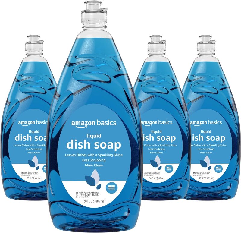 Photo 1 of Amazon Basics Dish Soap, Fresh Scent, 30 fl oz, Pack of 4
