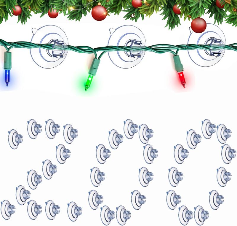 Photo 1 of Profully 200 Pieces Christmas Light String Suction Cups, Mini Holiday Light Suction Cup Holder, Hang Christmas Lights String Suction Cups Hooks for Hanging Christmas Light String On Window or Glass 200PCS-Suction Cups
