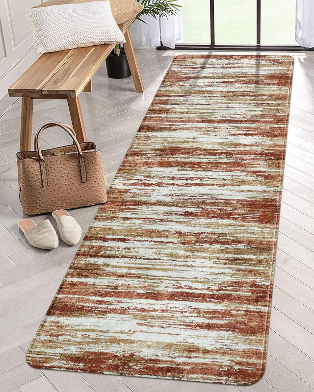 Photo 1 of Modern Ombre Non-Slip Hallway Rug - 2x8 Runner Rug Washable Throw Stain Resistant Runners for Kitchen Soft Throw Long Laundry Room Rug, Floor Indoor Rug Runner for Entryway Bathroom Foyer