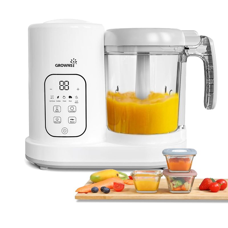 Photo 1 of GROWNSY Baby Food Maker | Baby food Processor | All-in-One Baby Food Puree Blender Steamer Grinder Mills Machine Auto Cooking & Grinding with Self Cleans Touch Screen LCD Display, BPA Free
