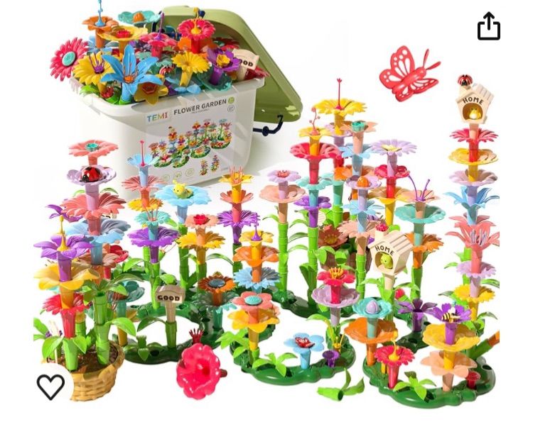 Photo 1 of TEMI 224 PCS Flower Garden Building Toys for Girls Toys, Educational STEM Toy and Preschool Garden Play Set for Toddlers 3 4 5 6 7 Year Old Kids Boys Girls, Flower Stacking Toys for Kids Age 3-6