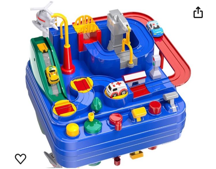 Photo 1 of TEMI Kids Race Track Toys with 3 Mini Cars - Puzzle Rail Car Adventure Playset for 3-7 Year Old Boys and Girls
