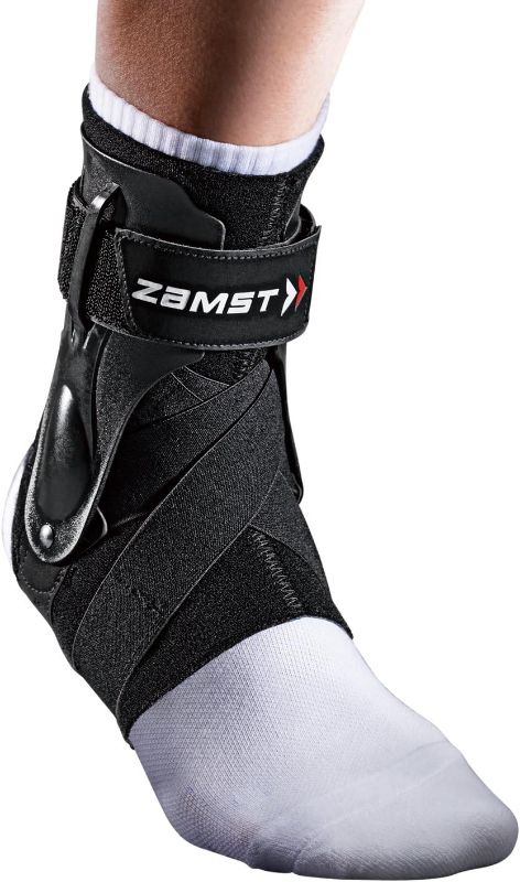 Photo 1 of Zamst A2-DX Sports Ankle Brace with Protective Guards For High Ankle Sprains and Chronic Ankle Instability-for Basketball, Volleyball, Lacrosse, Football-Black, Size, Right and Left Specific
