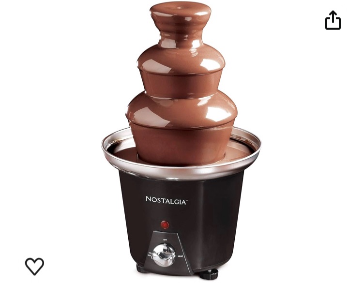 Photo 1 of Nostalgia 3 Tier Electric Chocolate Fondue Fountain Machine for Parties - Melts Cheese, Queso, Candy, and Liqueur - Dip Strawberries, Apple Wedges, Vegetables, and More - 24-Ounce - Black, Small