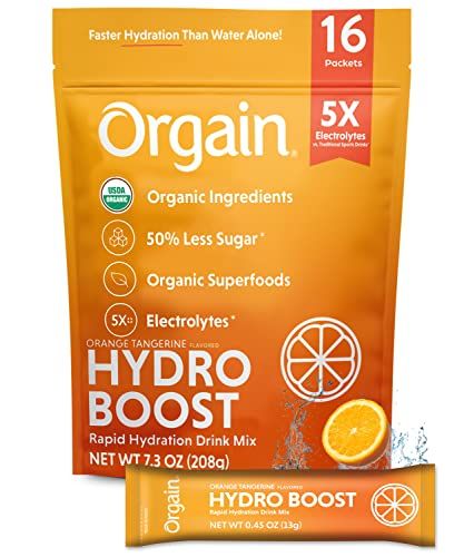 Photo 1 of Orgain Organic Hydration Packets, Electrolytes Powder - Orange Tangerine Hydro Boost with Superfoods, Vegan, Gluten-Free, No Soy Ingredients, Non-GMO,
