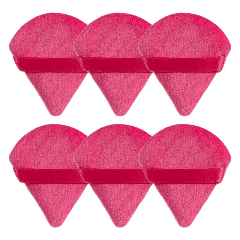 Photo 1 of MOTZU 6 Pieces Powder Puff for Face , Cotton Velour Triangle Makeup Puff for Setting, Contouring, Under Eyes, and Corners, 2.76-inch Normal Size, with Strap, Beauty Tool 