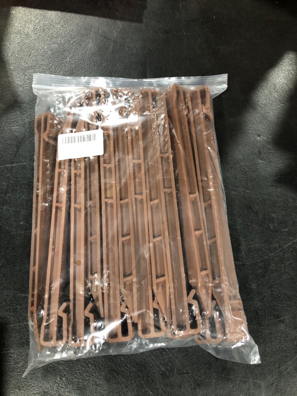 Photo 2 of 10" Inch Plastic Landscape Edging Stakes, Anchoring Spikes for Paver Edging, Weed Barriers, Turf, Tent, Weed Barrier, Timber, Carpentry, Tent etc. (25 PC, Brown) 25 PC Brown