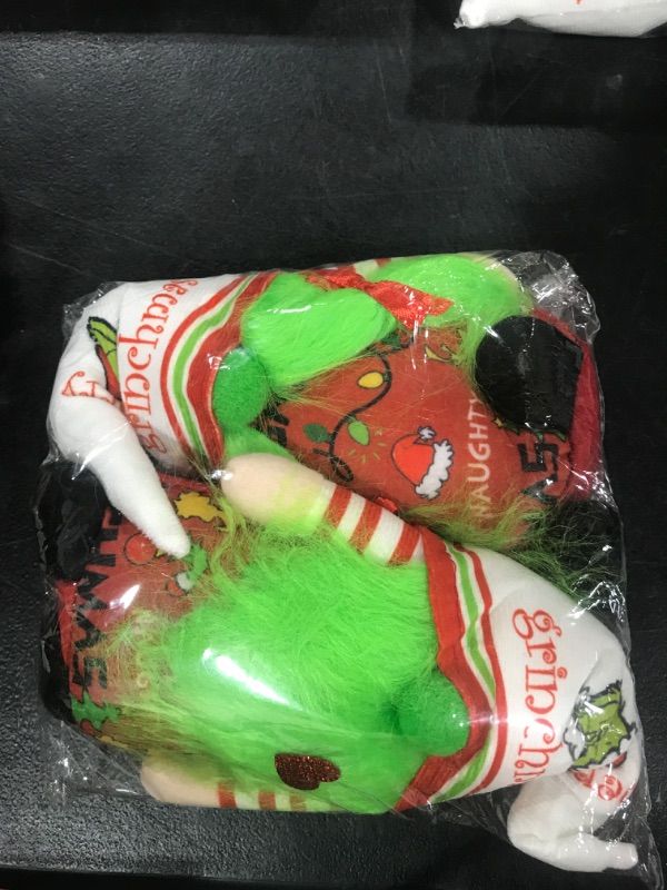 Photo 2 of 2 Pieces Christmas Gnomes Decorations Grinch Christmas Decorations Grinch Gnomes Merry Grinchmas Gnome Santa Swedish Tomte Nisse Doll for Xmas Party, Holiday Table Decor. Green Beard Green Bread