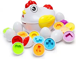Photo 1 of ?? 12 Pack Matching Eggs Educational Color & Shape Recognition Skills Study Toys for Easter Eggs Travel Game Early Learning Match Egg Set Learning Toy Gift for Toddler 1 2 3 Year Old 