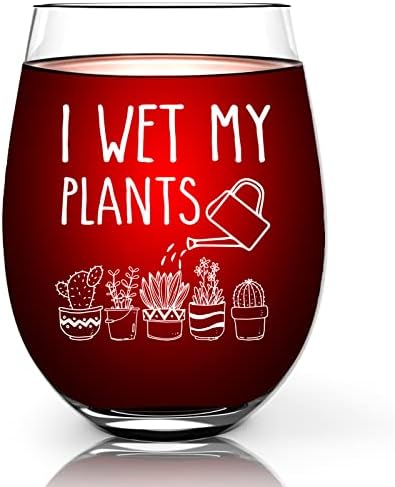 Photo 1 of Funny Wine Glass - Wine Glasses for Women Men, 17oz Cute Wine Glass, I Wet My Plants, Stemless Wine Glass Funny Gifts for Halloween, Christma, Thanksgiving, White Elephant Gifts, Funny Gag Gifts