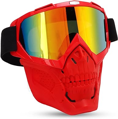 Photo 1 of VGEBY Riding Goggles, Motorcycle Skull Goggle Face Cover Off Road Cycling Windproof Helmet Goggles Glasses with Face Cover 