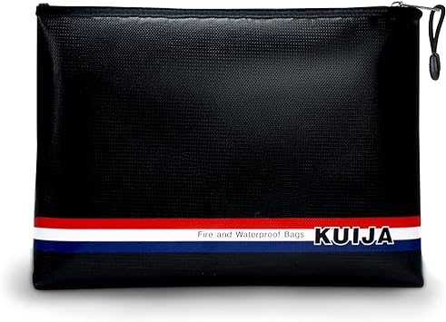 Photo 1 of KUIJA Fireproof Document Bag 2000°F, 13.4"x9.5" Fireproof Waterproof Document Bag, Fireproof Money Bag?Fireproof Secure Storage Pouch with Zip, Fireproof Bags for Cash and documents 