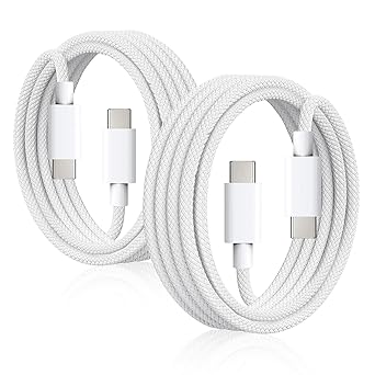 Photo 1 of 2 Pack Iphone 15 Carplay Apple Cable USB C to USB C Woven Cable for 15, 15 Pro Max, 15 Plus, iPad Pro 12.9/11,iPad Air 5/4,Mini 6th Gen Car Charger MacBook?Air Pro,Samsung Galaxy,Pixel 8 Charging Cord

