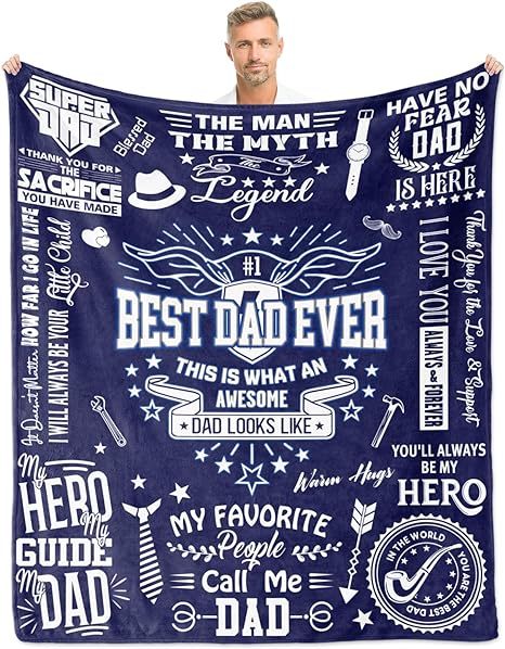 Photo 1 of ACBEAT Dad Gifts, Dad Blankets 60"x50", Dad Blanket from Son/Daughter, Birthday Gifts for Dad, Father Gifts, Bonus Dad Gift Ideas for Father’s Day Valentine’s Anniversary Christmas, to My Dad Blanket 