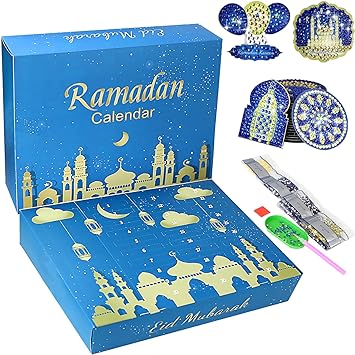 Photo 1 of Ramadan Calendar Gift for Kids and Adults, 30 Days Countdown Ramadan Advent Calendar, Ramadan Decorations Diamond Refrigerator Magnet, Eid Mubarak Festive Countdown Calendar 