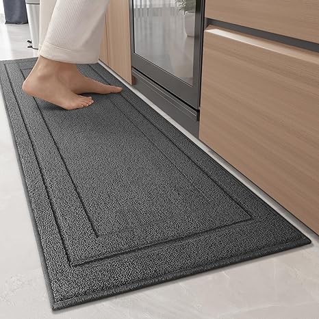 Photo 1 of Color G Kitchen Mats for Floor, Kitchen Rugs Washable Kitchen Runner Rug Non Skid Standing Mat Rubber Backing, Grey Kitchen Floor Mat for in Front of Sink/Laundry Room/Hallway, 17"x59"
