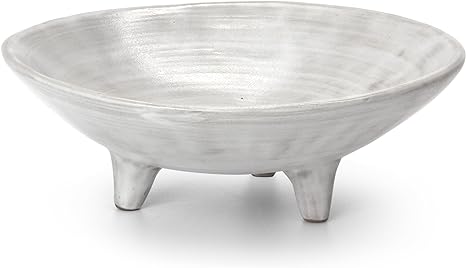 Photo 1 of BIGPIPI Ceramic Fruit Decorative Bowl - Fruit Bowl for Kitchen Counter Entry Table Home Decor - Key Bowl Candy Dessert Bowl Vintage Footed Pedestal Bowl (White) 